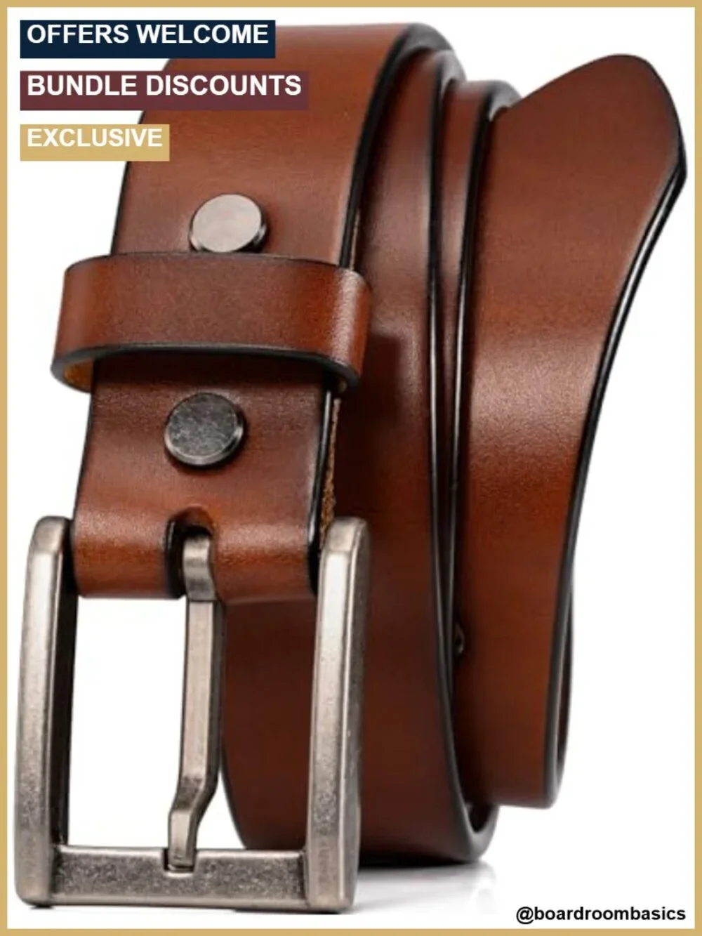 Genuine Full Grain Leather Belt - 1.5 Inch Heavy Duty Men's Belt
